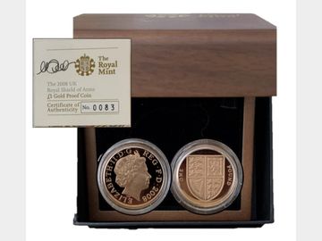 2008 ROYAL SHIELD OF ARMS PROOF GOLD ONE POUND COIN