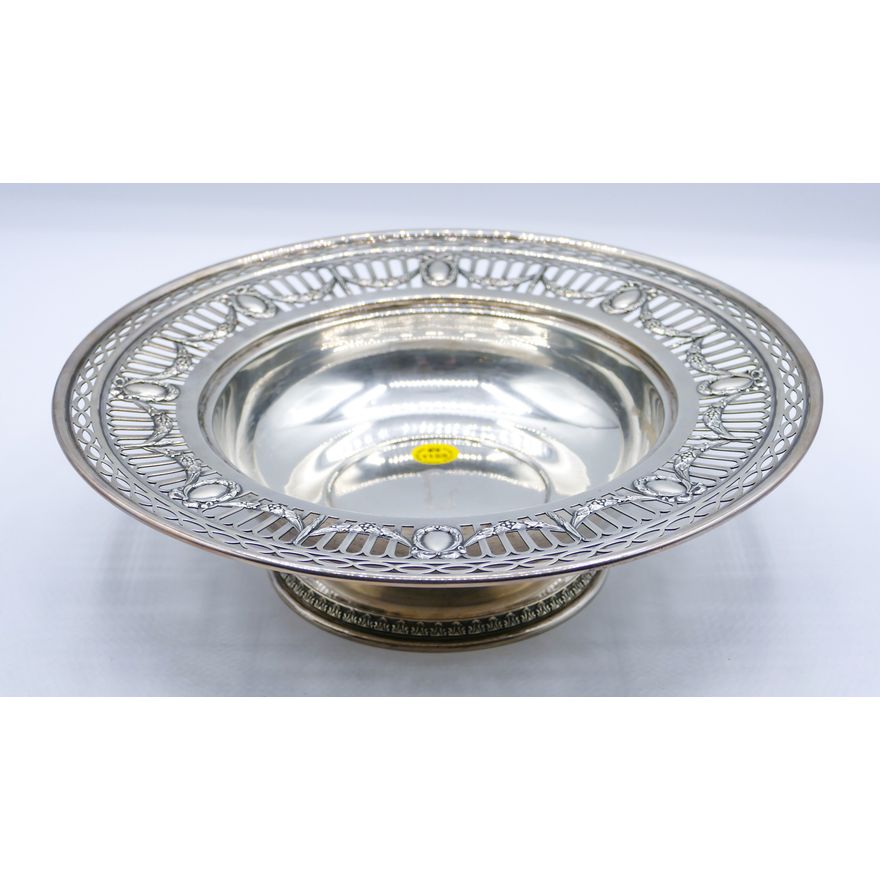 Antique Durgin Reticulated Sterling Center Bowl 11'' - 562 Grams