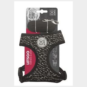 M Pets Letsgo Cat Harness and Leash Set Black |