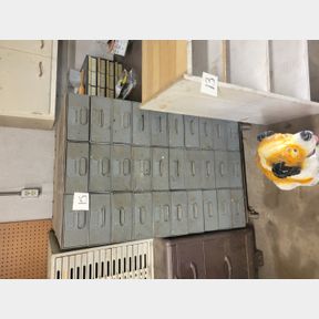 Large set of Industrial Steel drawers on wheels