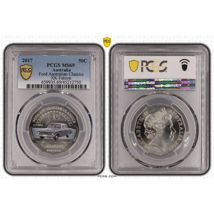 2017 Australia Fifty Cent, 50c Ford Australian Classics - XK Falcon PCGS - MS69 -750