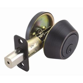SINGLE CYLINDER OIL-RUBBED BRONZE DEADBOLT