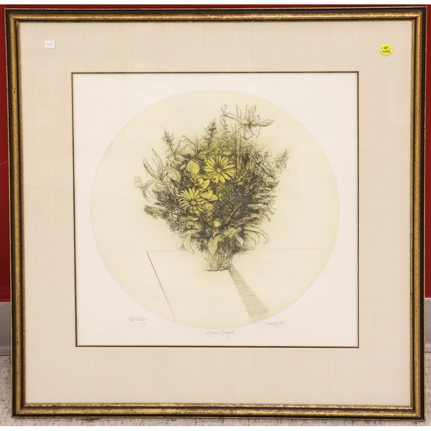 Jack Coughlin ''Maura's Bouquet'' AP Etching Framed 26''x26''