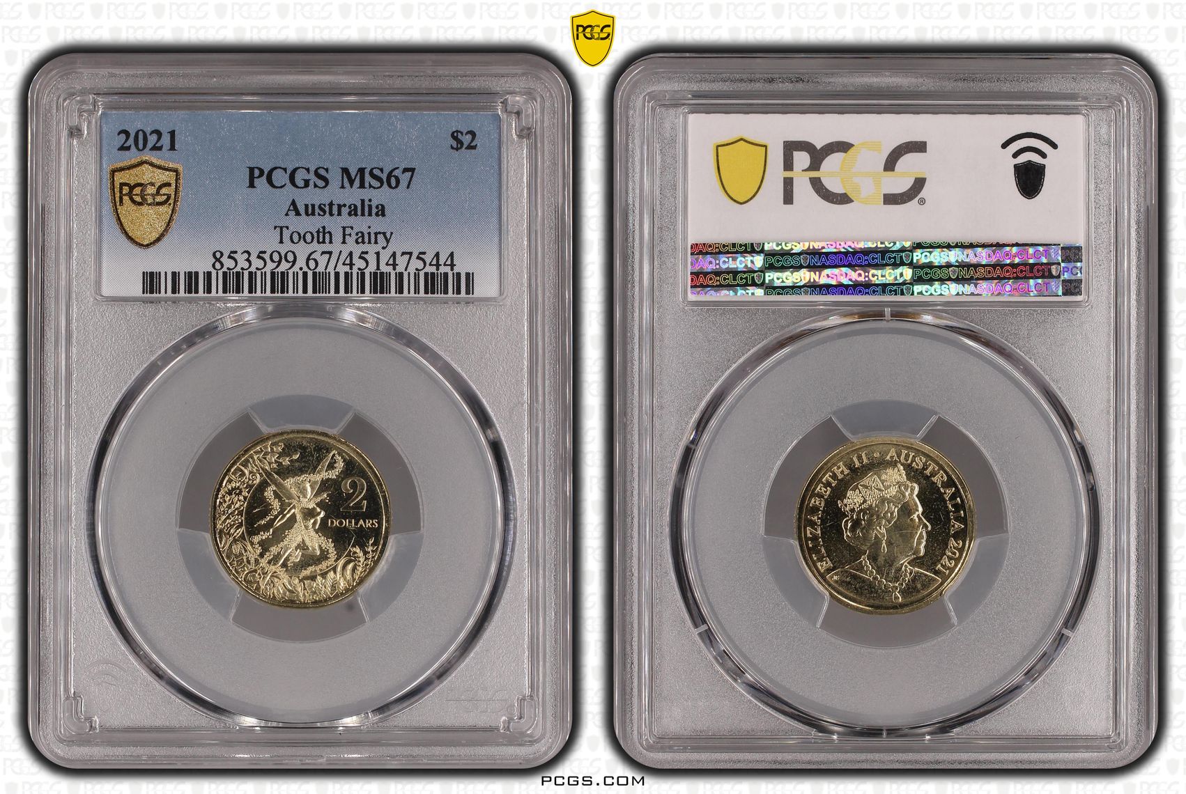 2021 Australia Two Dollar, $2 Tooth Fairy PCGS - MS67 -544