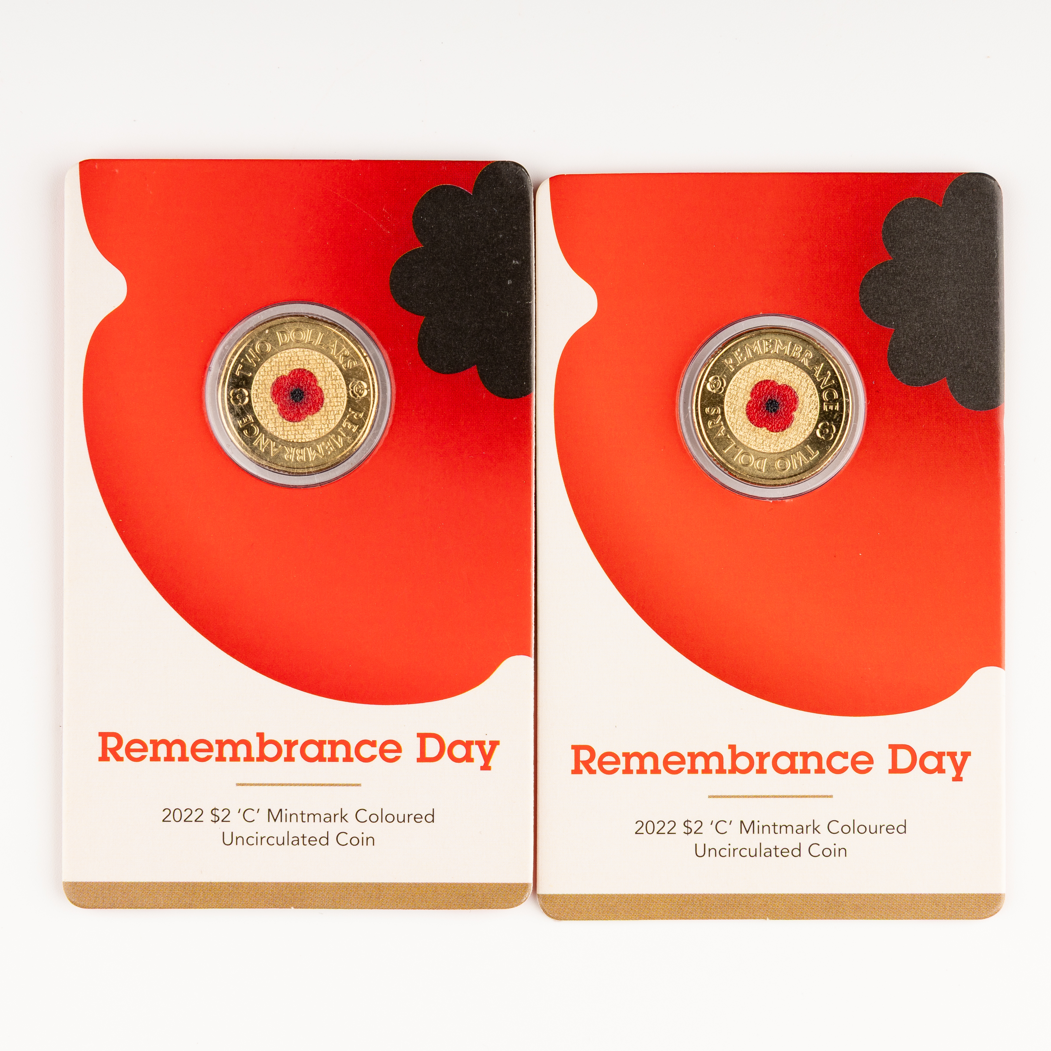 105 · Elizabeth II, Remembrance Day Red Poppy, Two Dollars, 2022-C,  UNC