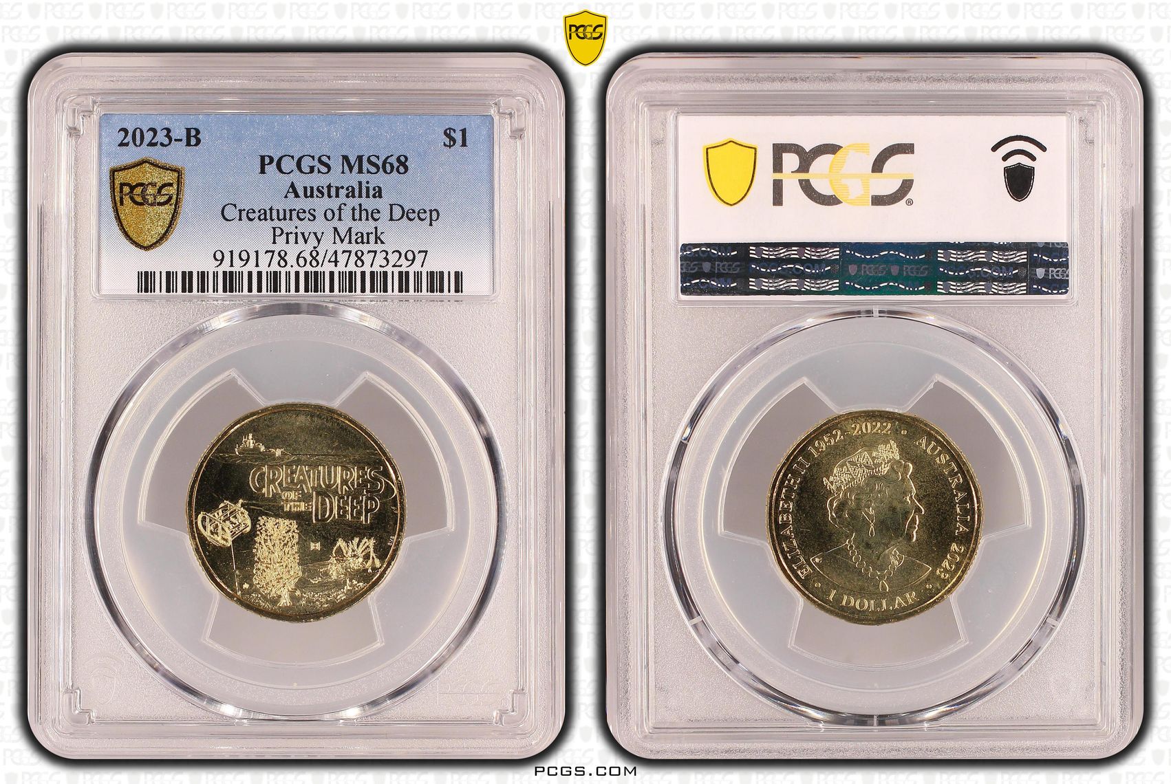 Creatures of the Deep Privy Mark, One Dollar, 2023-B, PCGS MS68