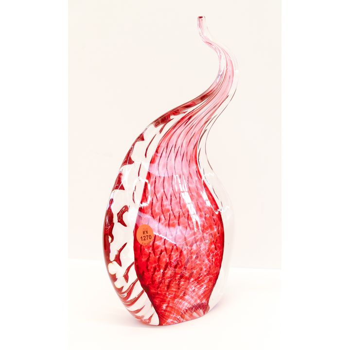 Rollin Karg Style Art Glass Flame Sculpture- 12x7''