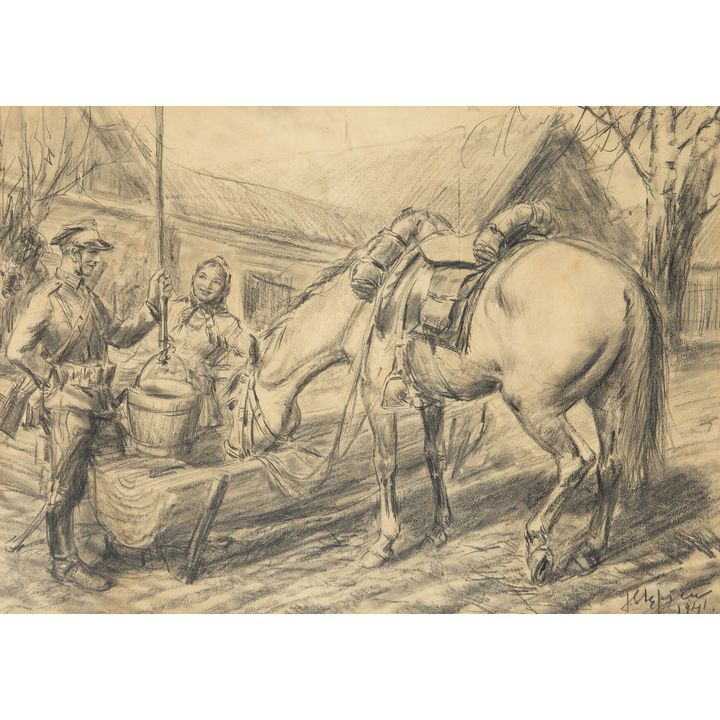 Jan Stępień | Spotkanie przy studni, 1941 r.
