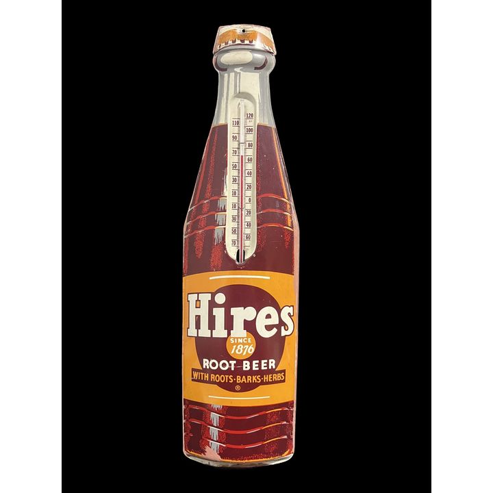 Hires Root Beer Tin Metal Soda Thermometer