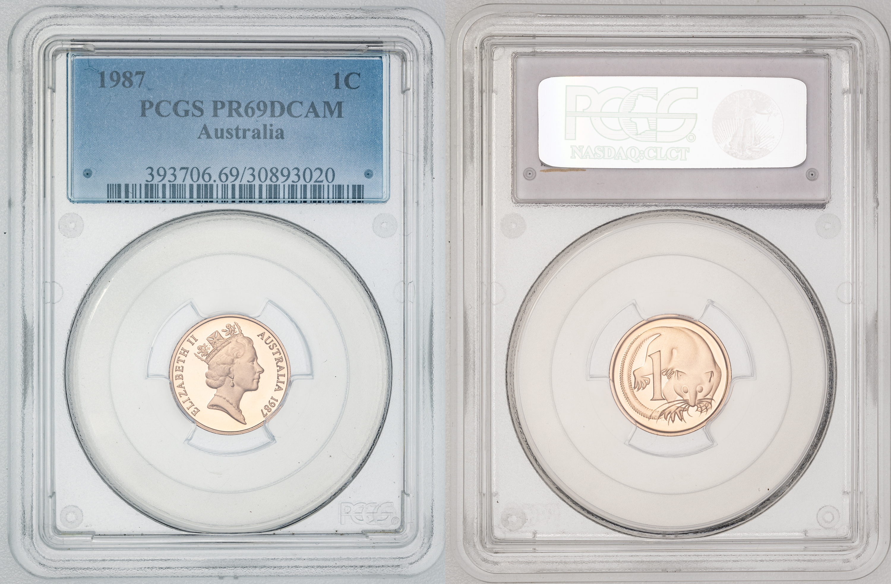Elizabeth II, , One Cent, 1987, PCGS PR69DCAM