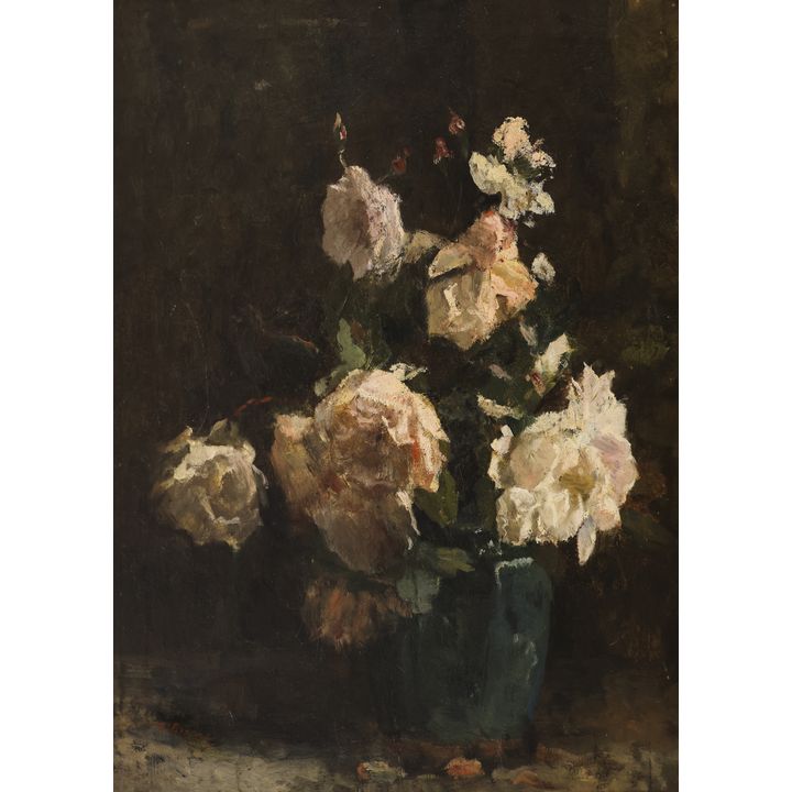 Caroline Birnie Haverman ''White Roses'' (Still Life) Oil