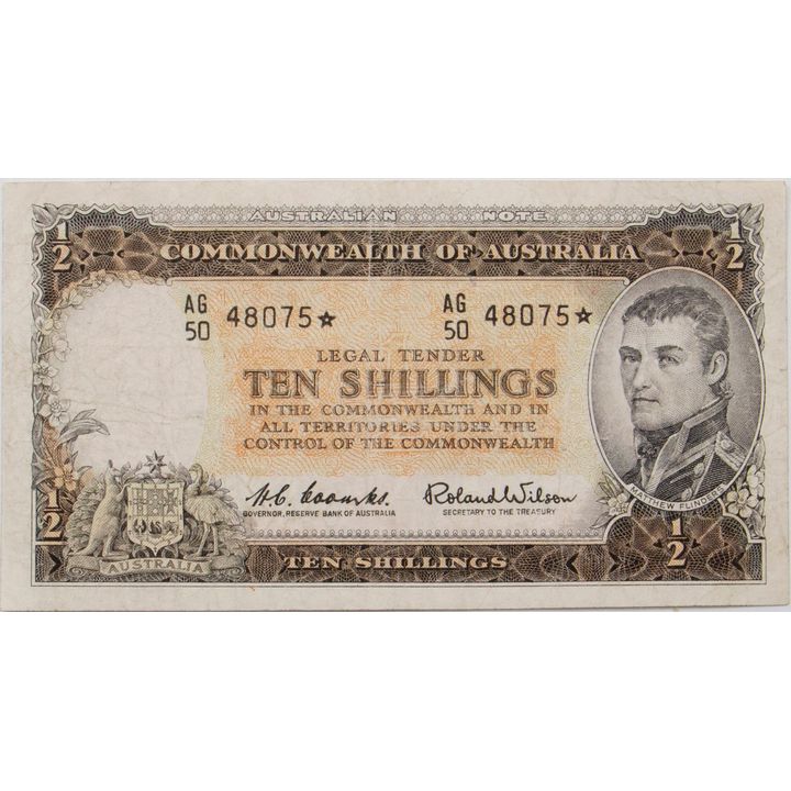 Coombs/Wilson, Ten Shillings, 1961, aVF