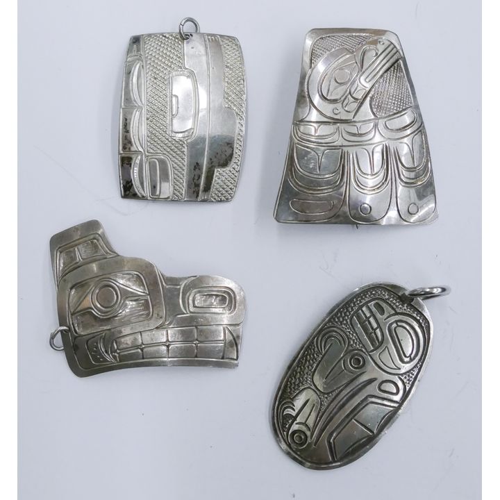 Box 4pc Northwest Coast Silver Jewelry 1.5'' Approx. - Signed
