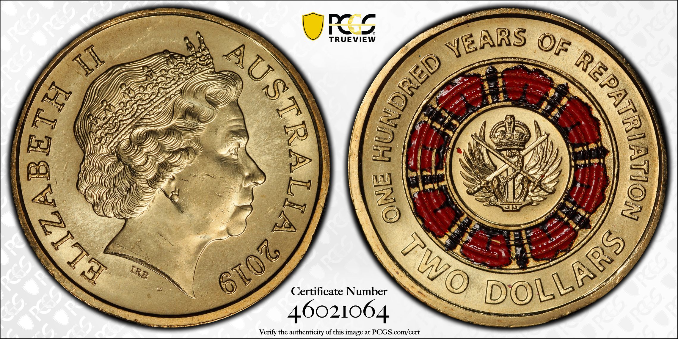 100 Years of Repatriation - Colorized, Two Dollar, 2019, PCGS MS66