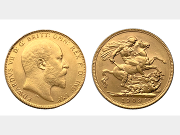 1909 EDWARD VII CANADA MINT GOLD SOVEREIGN