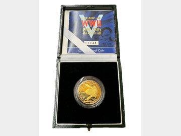 2005 END OF WWII PROOF GOLD 2 POUND BOXED AND CERTIFICATED