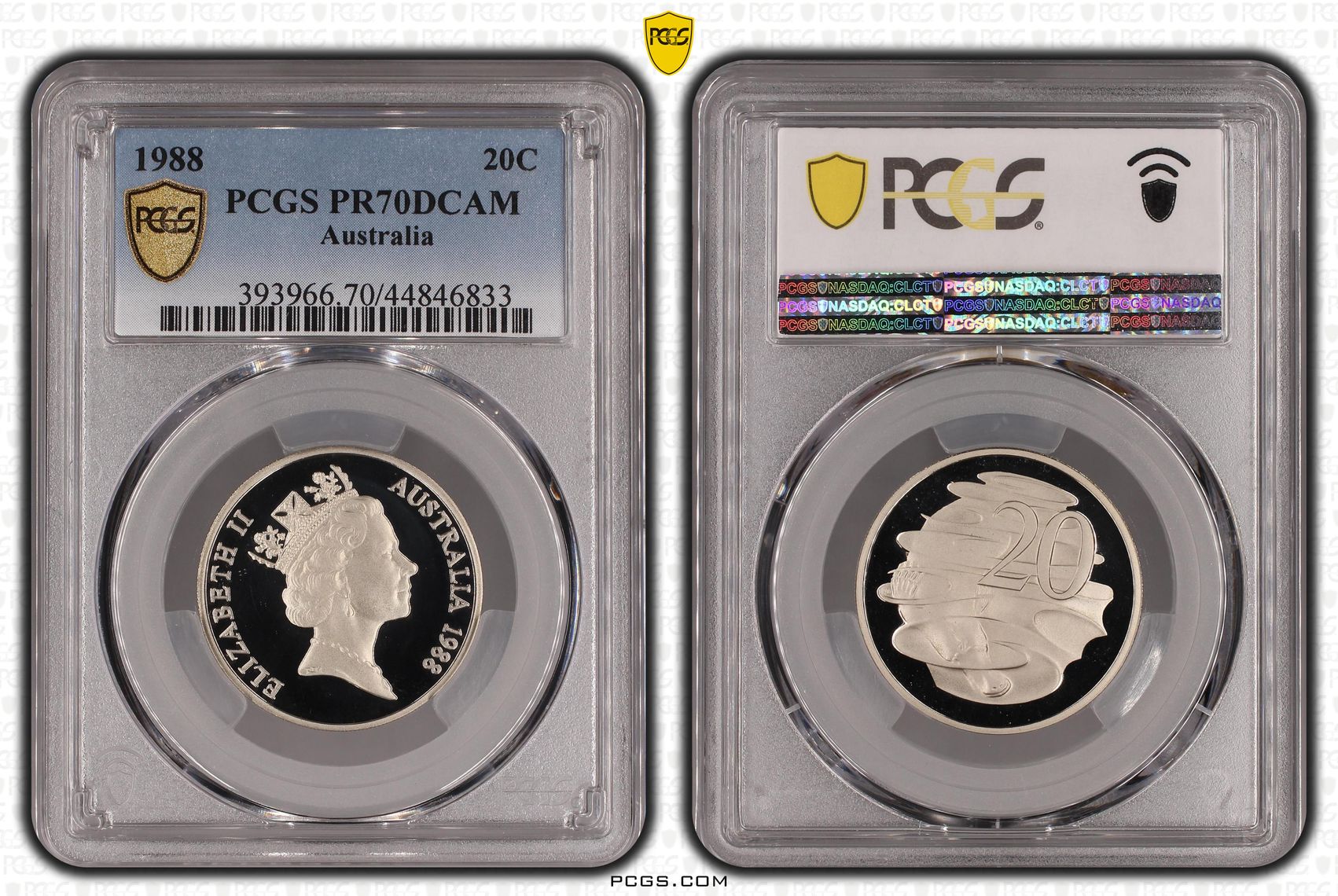 483 · 1988 Australia Twenty Cent, 20c PCGS - PR70DCAM POP 15/0 -833