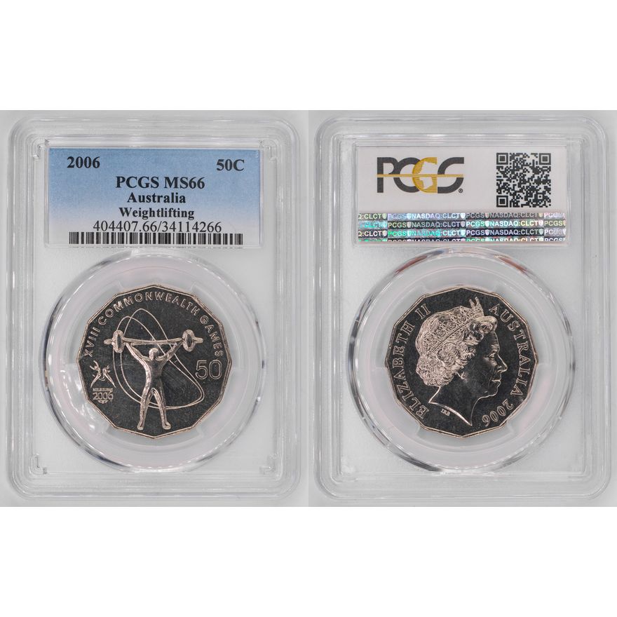Elizabeth II, Weightlifting, Fifty Cent, 2006, PCGS MS66