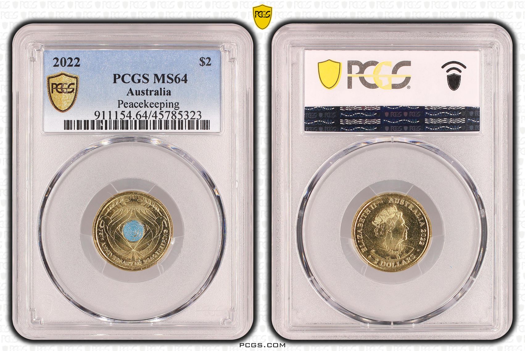 Elizabeth II, Peacekeeping, Two Dollar, 2022, PCGS MS 64