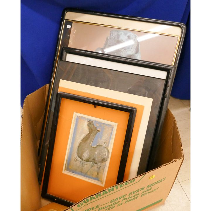 Box Modern Art Framed Prints Etc- 7pc- largest