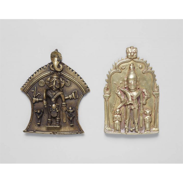 Two Karnataka copper alloy plaques. Southern India. 19th/20th century