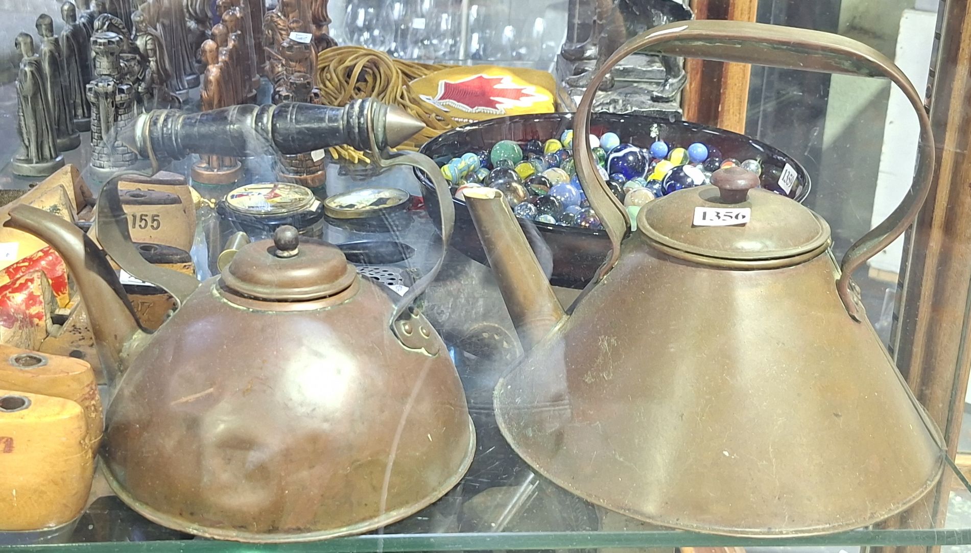 1356 · 2 ANTIQUE COPPER KETTLES