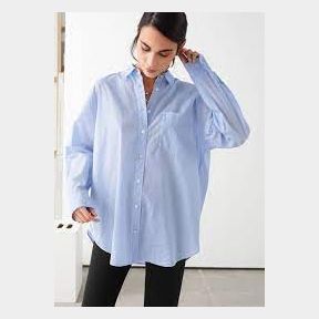 Blackcherry Oversized Button Down Blue Shirt - Pastel Blue - XL Women-51464/1792-CE 2