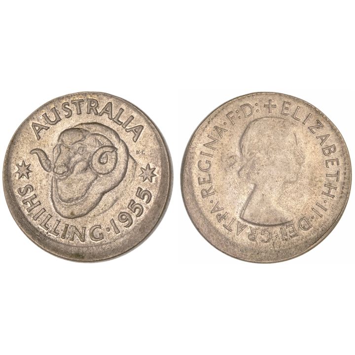 Elizabeth II, Shilling, 1955, gVF