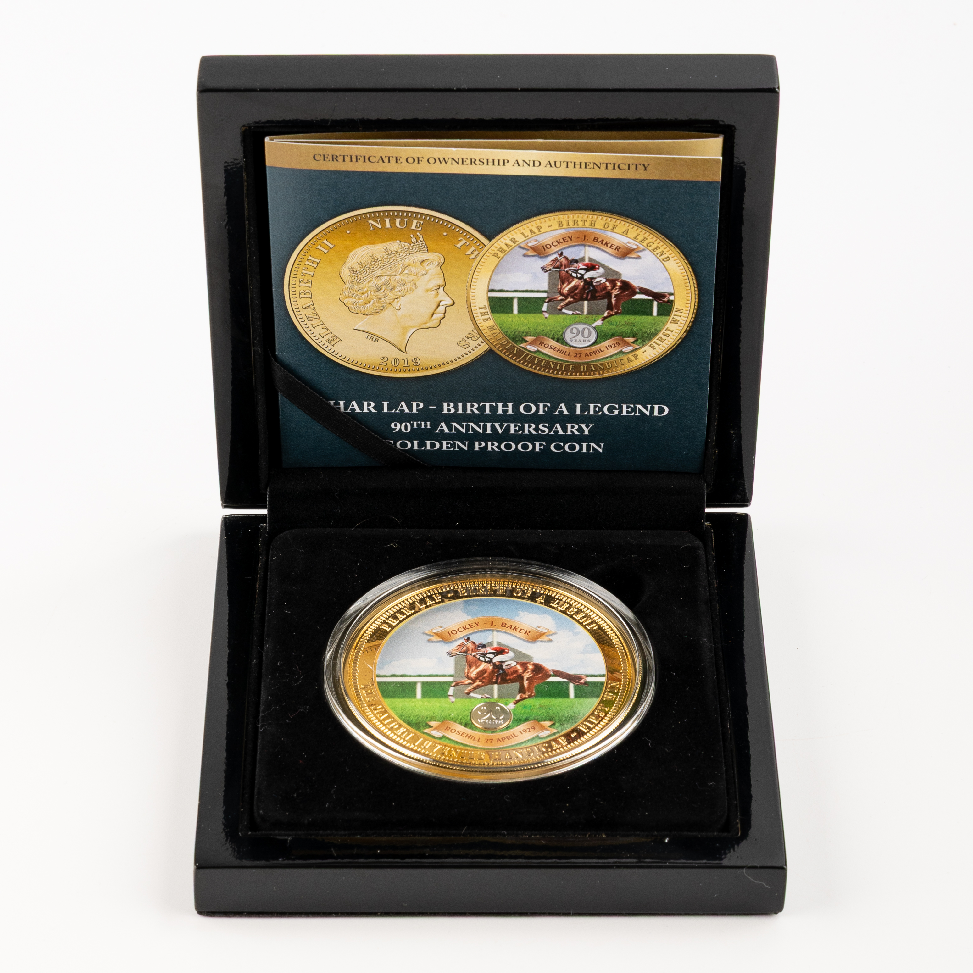 213 · Niue, Elizabeth II, Bradford Exchange - Phar Lap - Birth of a Legend, 90TH Anniversary, Two Dollars, 2019,  FDC