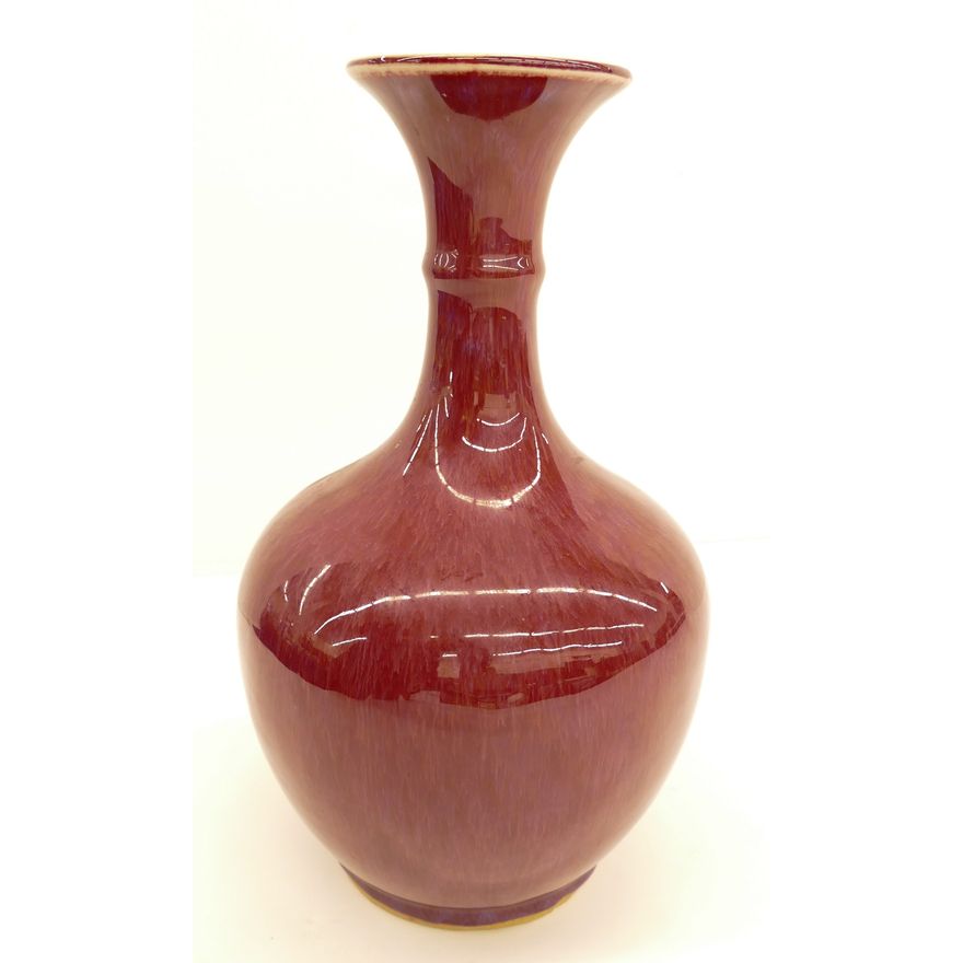Chinese Flambe Porcelain Bottle Vase- 12.5''