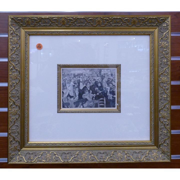 Pierre-Auguste Renoir 'Le Moulin Galette' Engraving on Wove Paper w/ COA in Gallery Frame- 17x19''