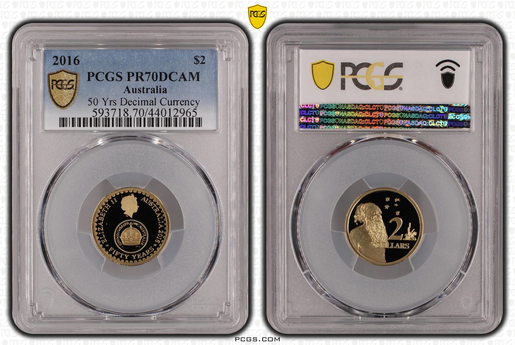 2016 Australia Two Dollar, $2 50 Yrs Decimal Currency PCGS - PR70DCAM POP 44/0 -965