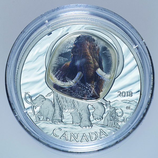 2018年カナダ　氷河期時代ケナガマンモス　1オンスカラー銀貨 2018年カナダ 氷河期時代ケナガマンモス 1オンスカラー銀貨