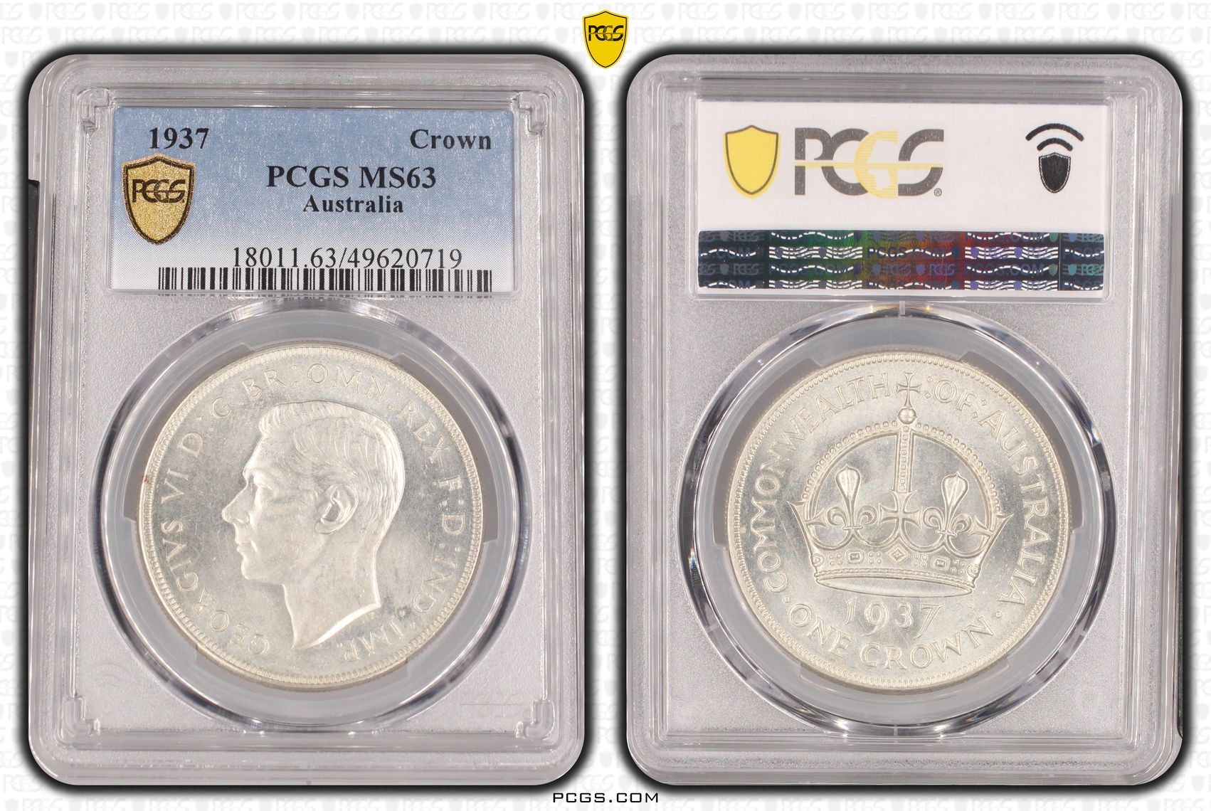 George VI, Crown, 1937, PCGS MS63
