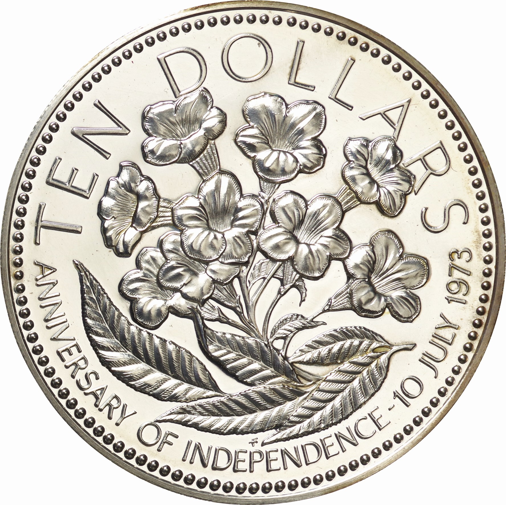 バハマ独立記念10ドル バハマ-Bahamas. プルーフ. Proof. Silver. 独立記念 10ドル銀貨