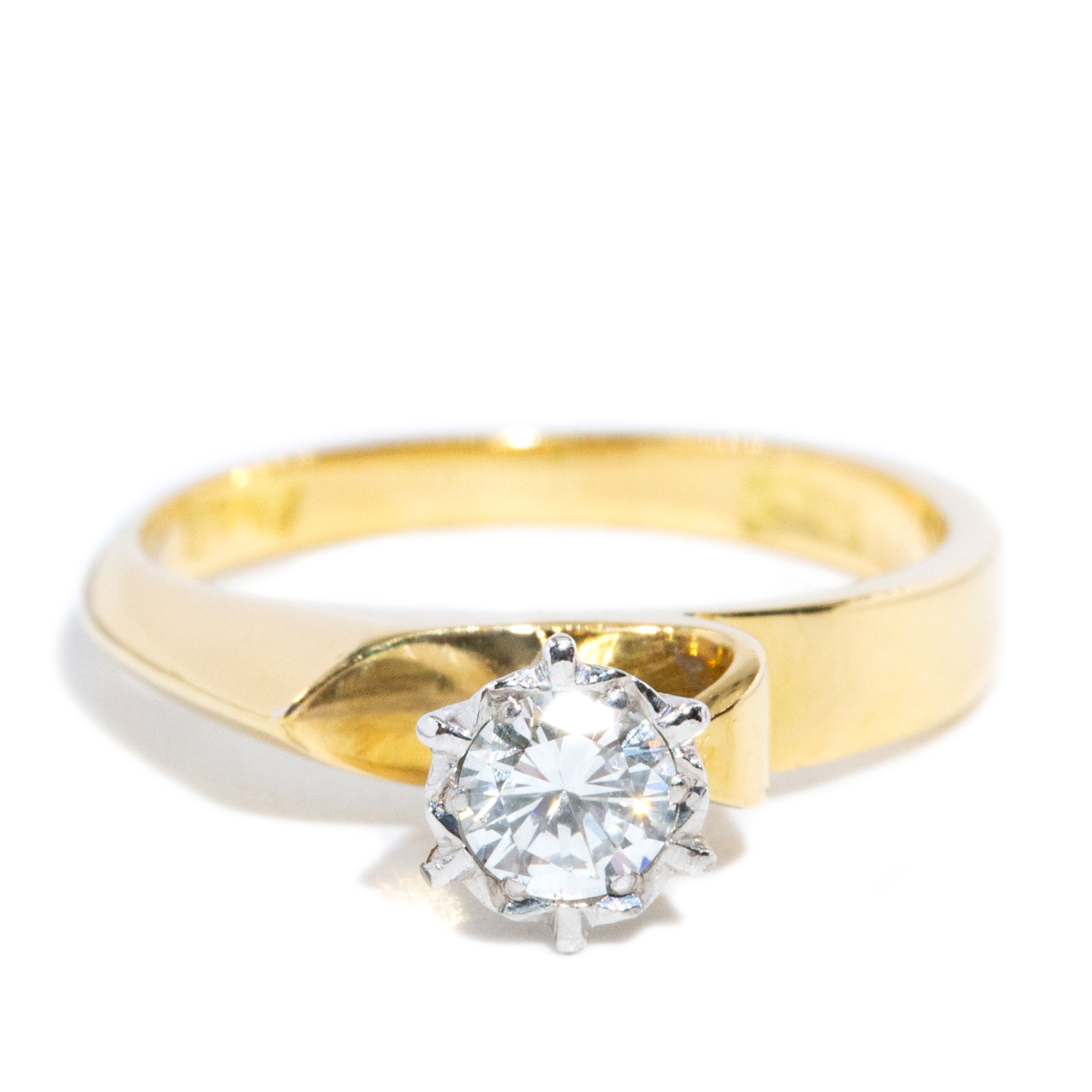 Modernist Asymmetrical Solitaire Ring