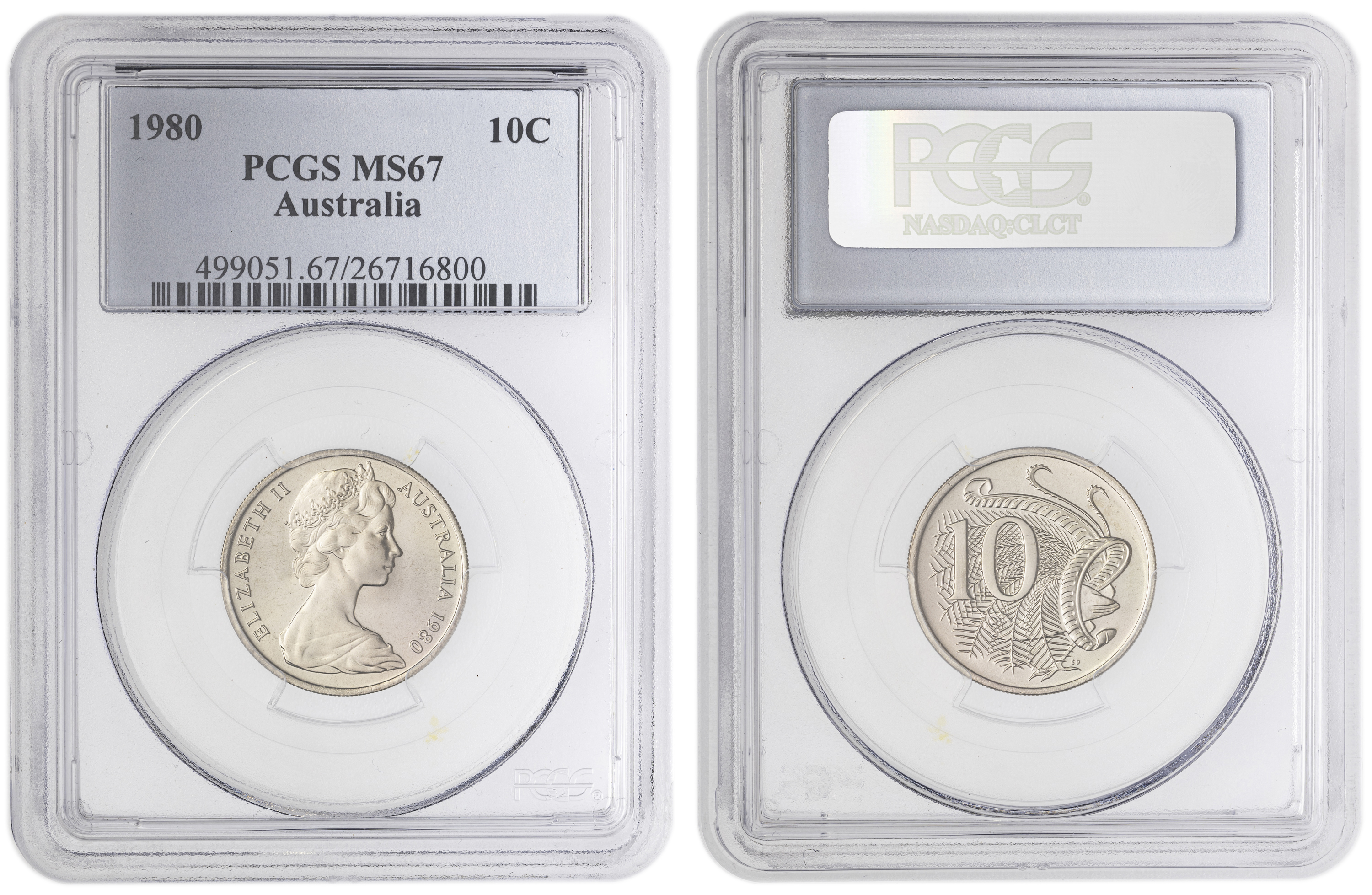 , Ten Cent, 1980, PCGS MS67