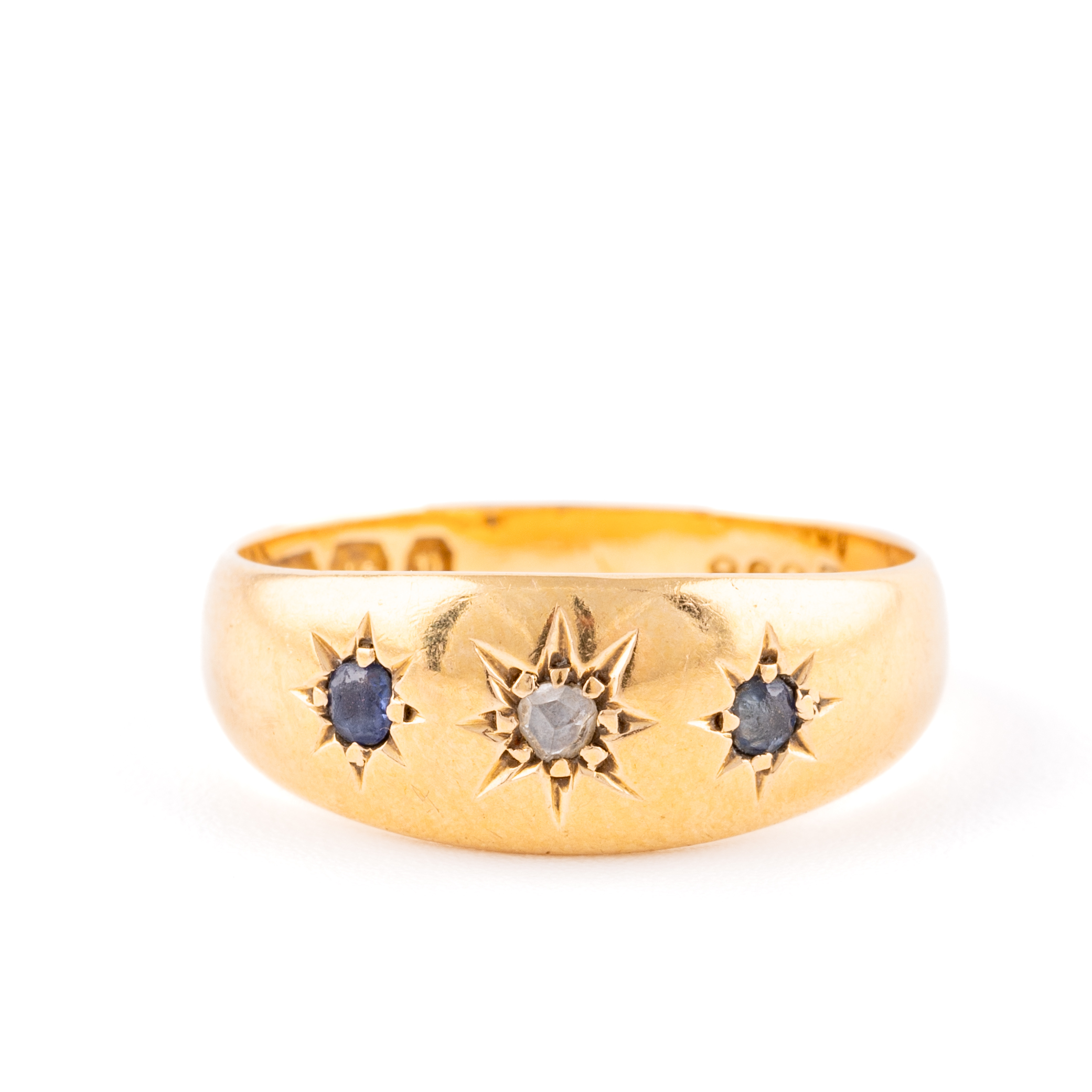 198 · Vintage Sapphire & Rose Cut Diamond Ring