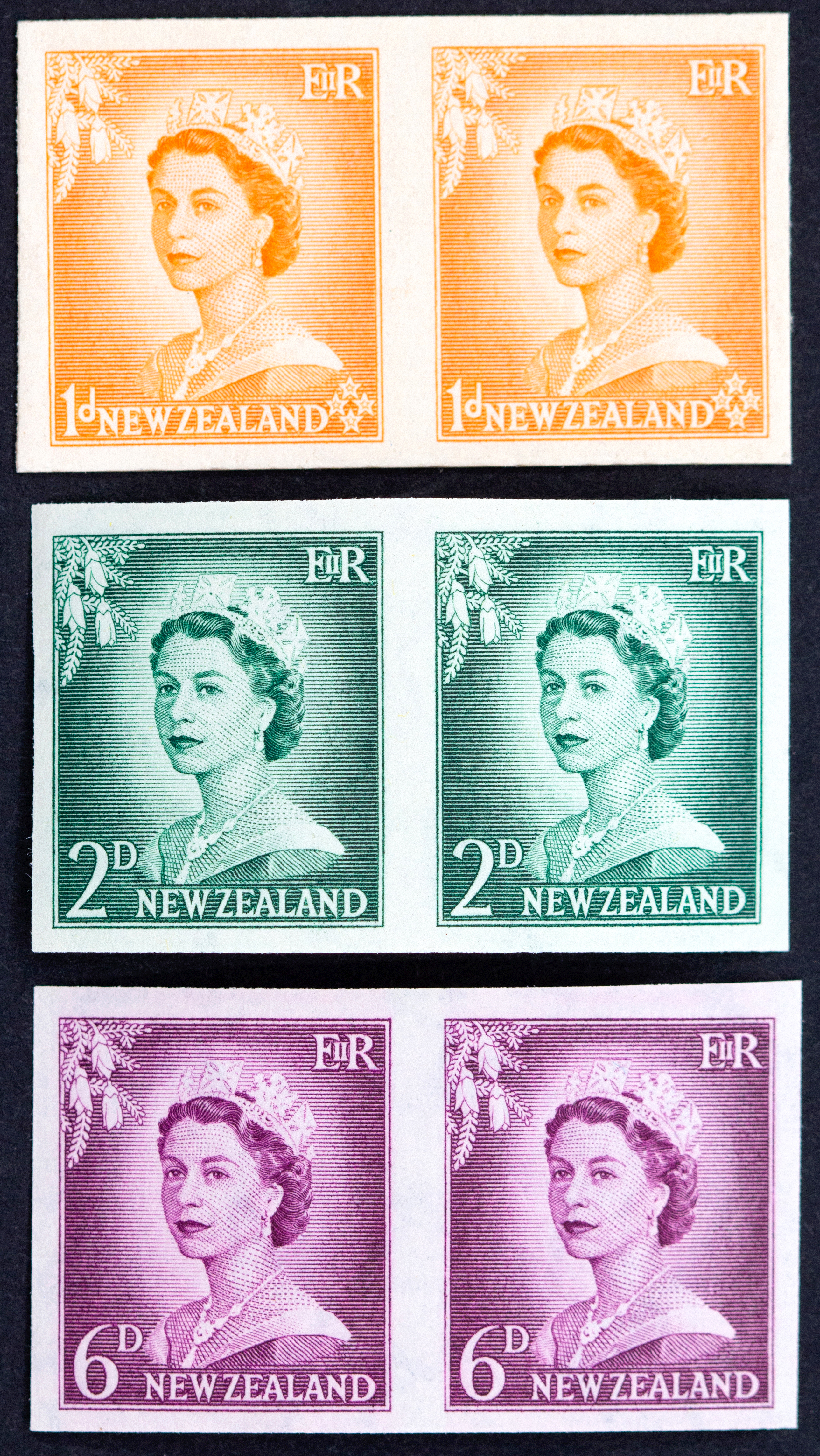 New Zealand, Proof Pairs, 1953 - 1955, Fine