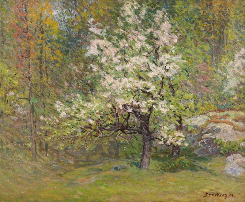 John Joseph Enneking
(American, 1840-1916)  
Flowering Orchards, 1914