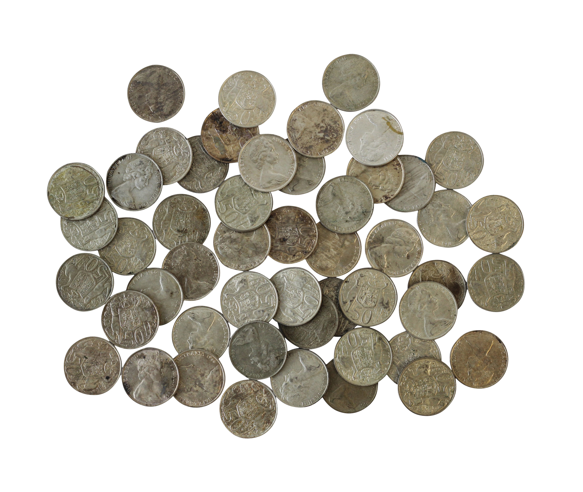 Elizabeth II, Fifty Cents, 1966, VF - UNC