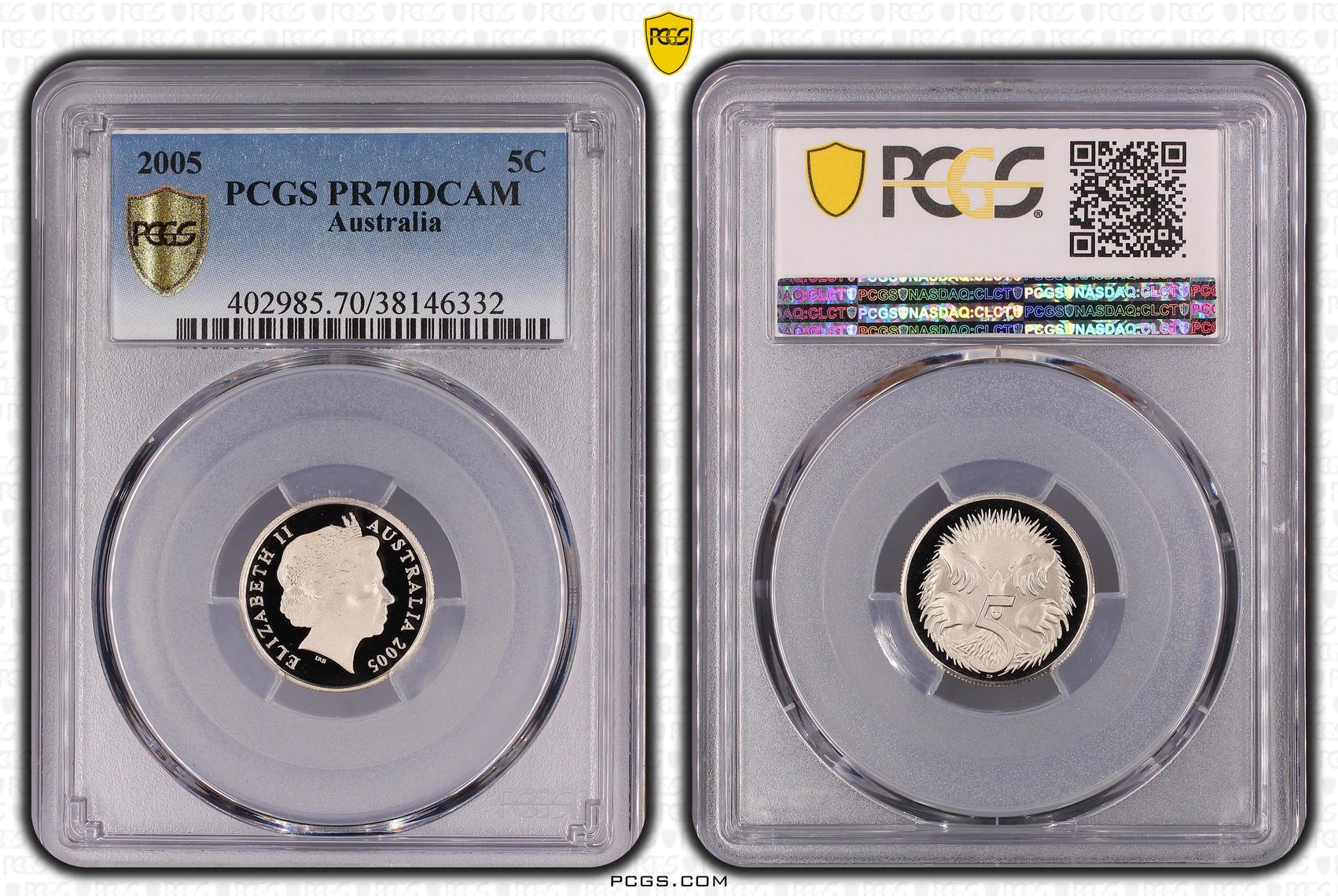 Top pop, Five Cent, 2005, PCGS PR70DCAM