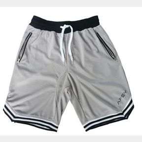APEY SHORTS FOR MEN - BASKETBALL RUNNING GYM SHORTS - ZIP POCKETS - GREY M - 52055/32397