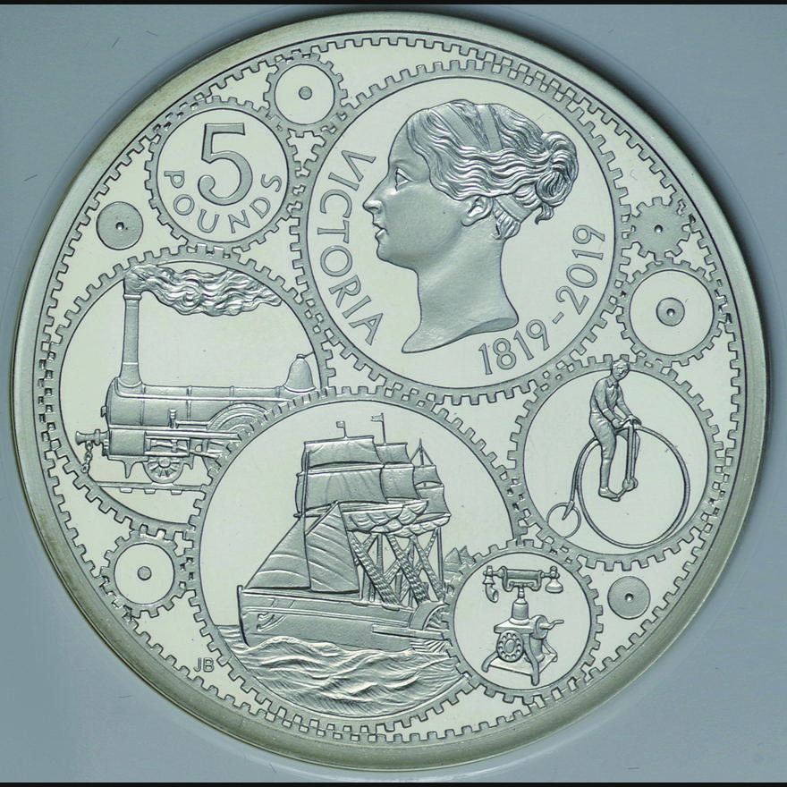 英国-Great Britain. ヴィクトリア女王生誕200周年記念 5ポンド銀貨 