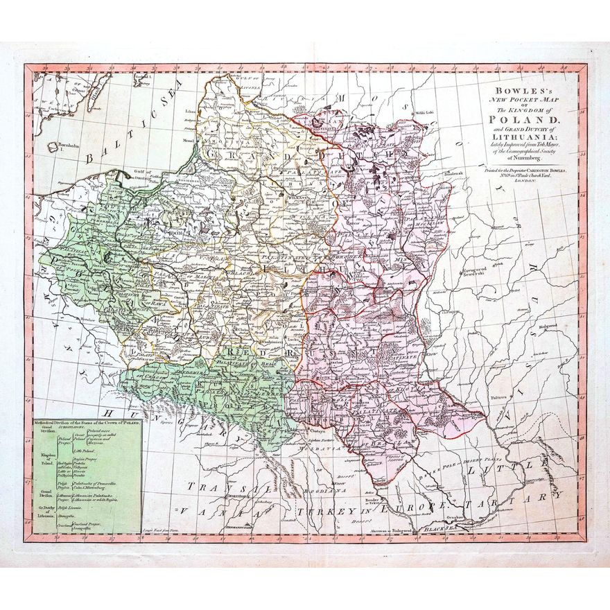 Henry Carington Bowles | Bowle's new pocket map of the Kingdom of Poland and Grand Dutchy of Lithuania