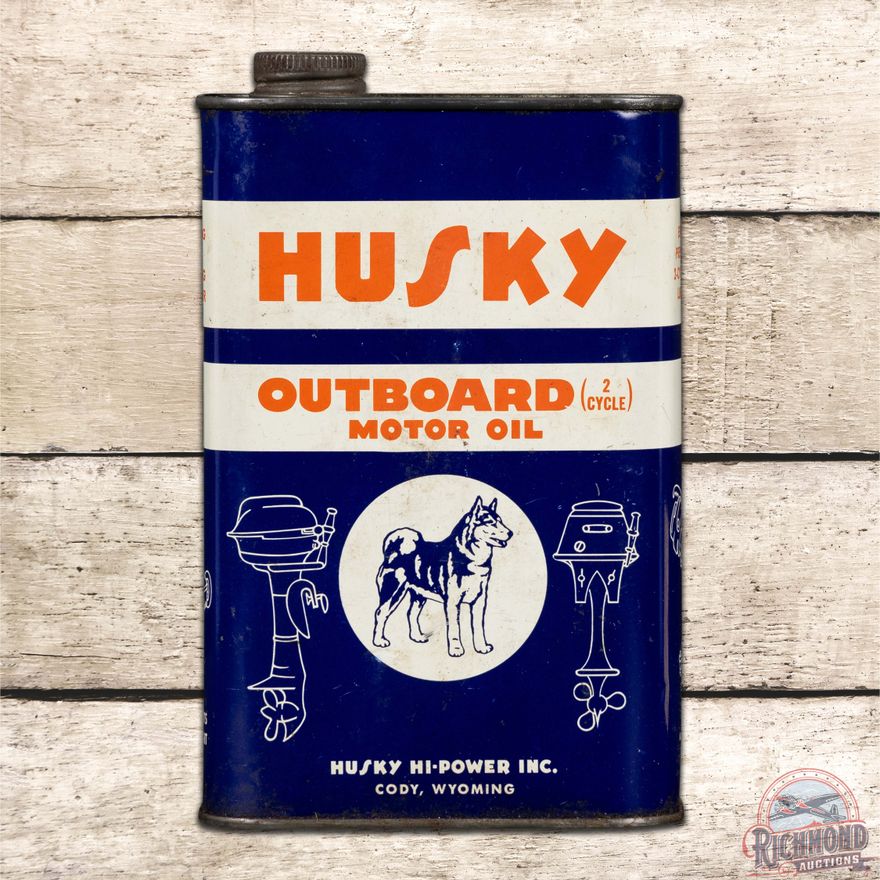 Husky Outboard Motor Oil 1 Quart Metal Can Cody Wyoming