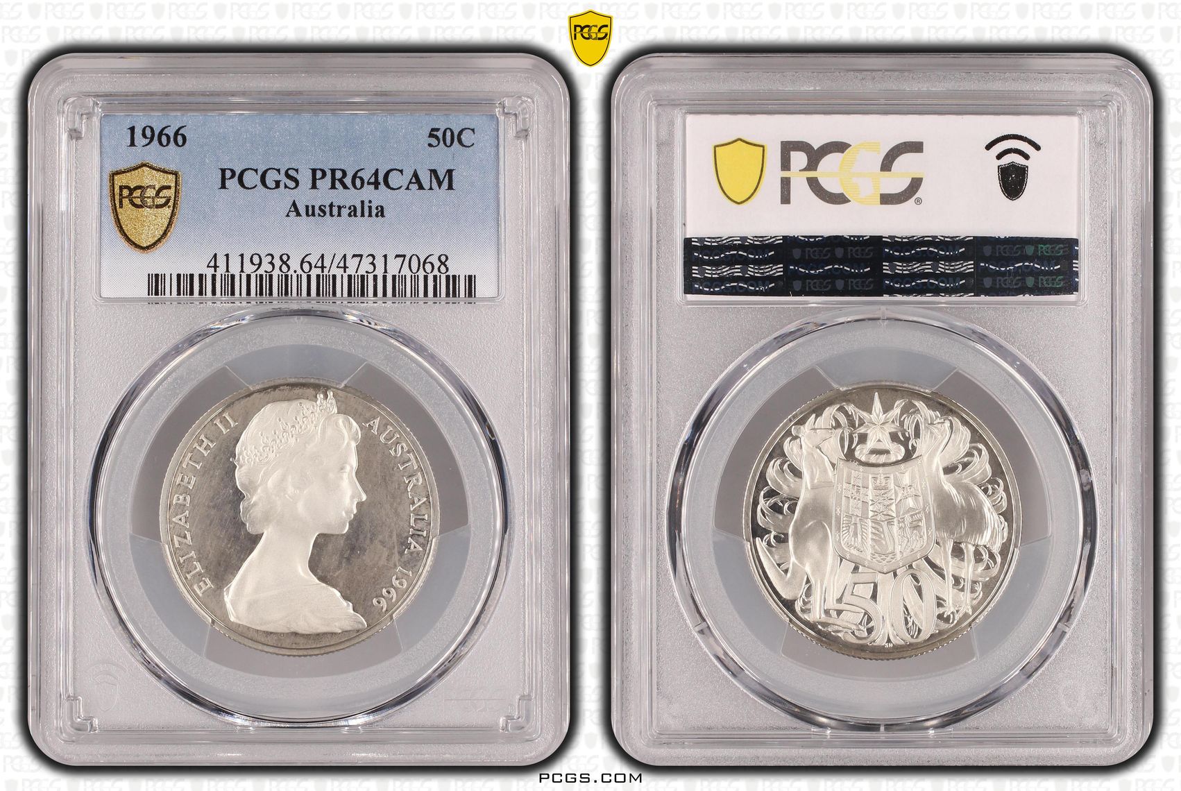Elizabeth II, Fifty Cent, 1966, PCGS PR64CAM