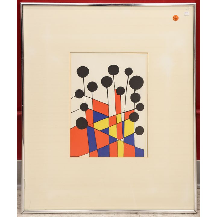 Vintage Calder ''XXe Siecle'' Lithograph Framed 27''x22''