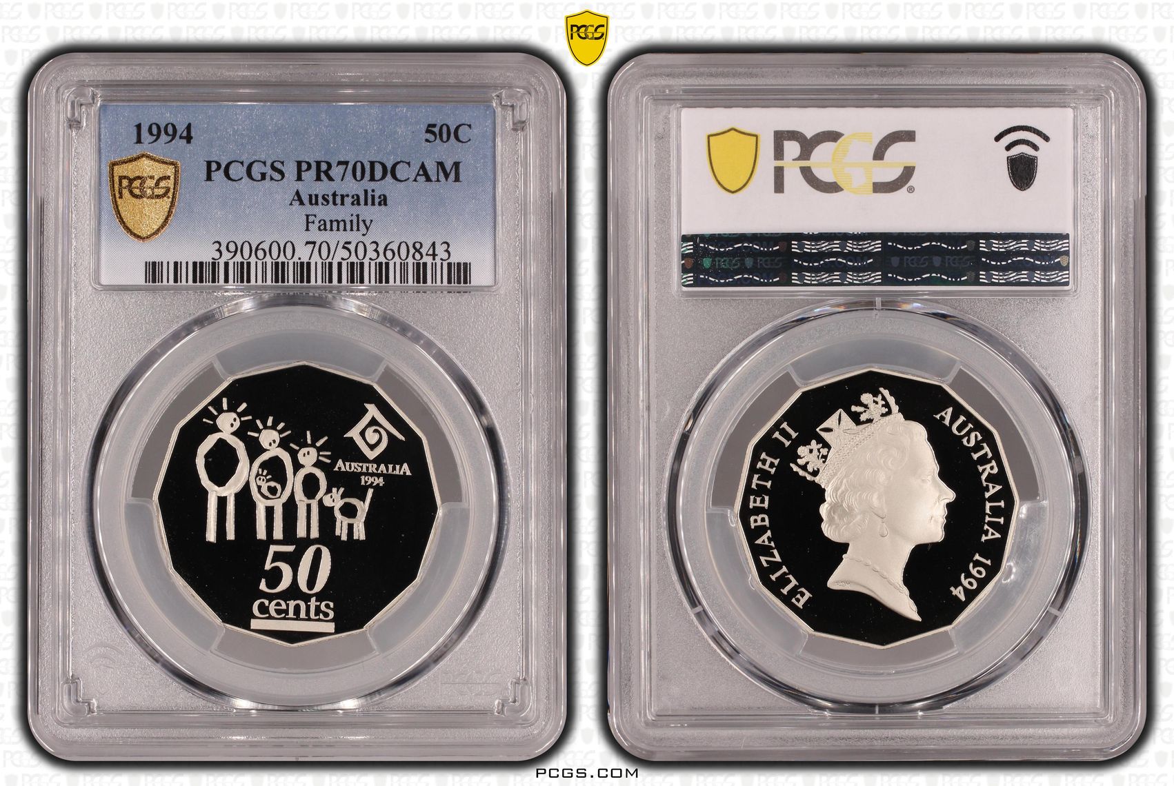 Family POP 16/0, Fifty Cent, 1994, PCGS PR70DCAM