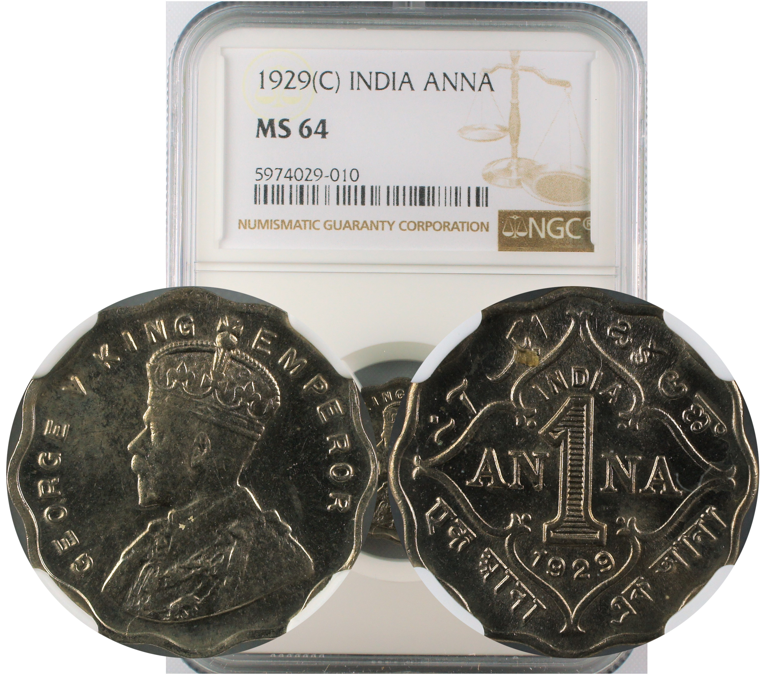 1929 C INDIA ANNA MS64